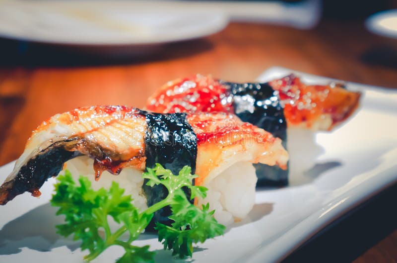 Unagi Sushi Set Japan Eel,Sushi Japan Food Style Stock Image Image of