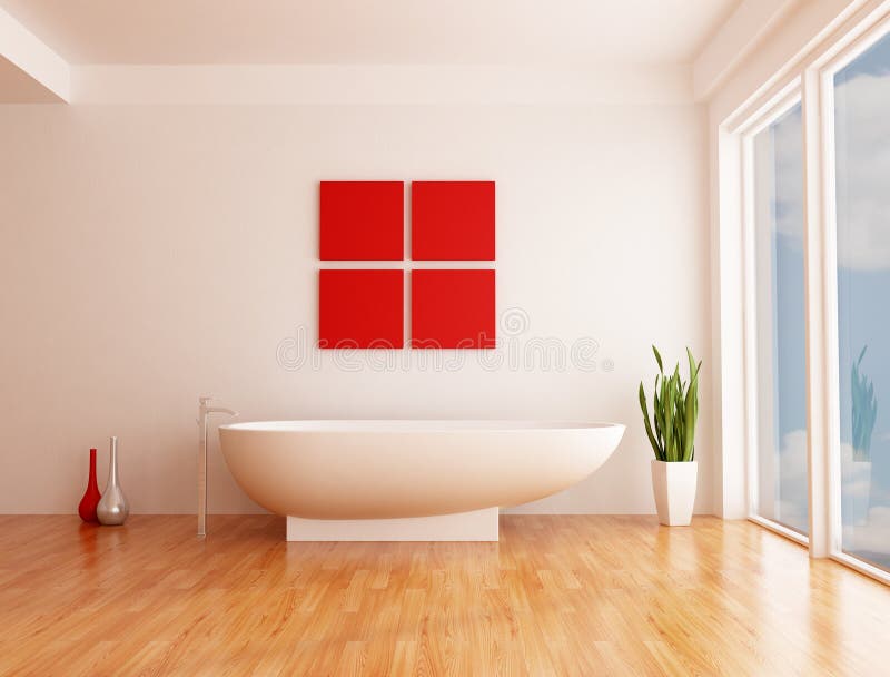 Unbedeutendes Badezimmer Mit Einer Waschmaschine Stock Abbildung