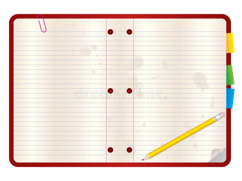 Unbelegter Notizbuch-Hintergrund vektor abbildung Unbelegter Notizbuch-Hintergrund vektor abbildung
