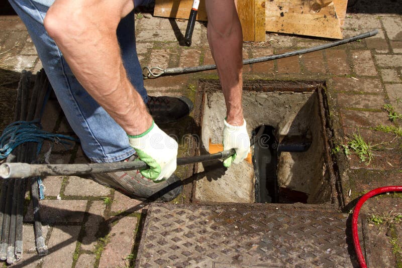 Unblocking drain. stock image. Image of rods, utilities 20254271