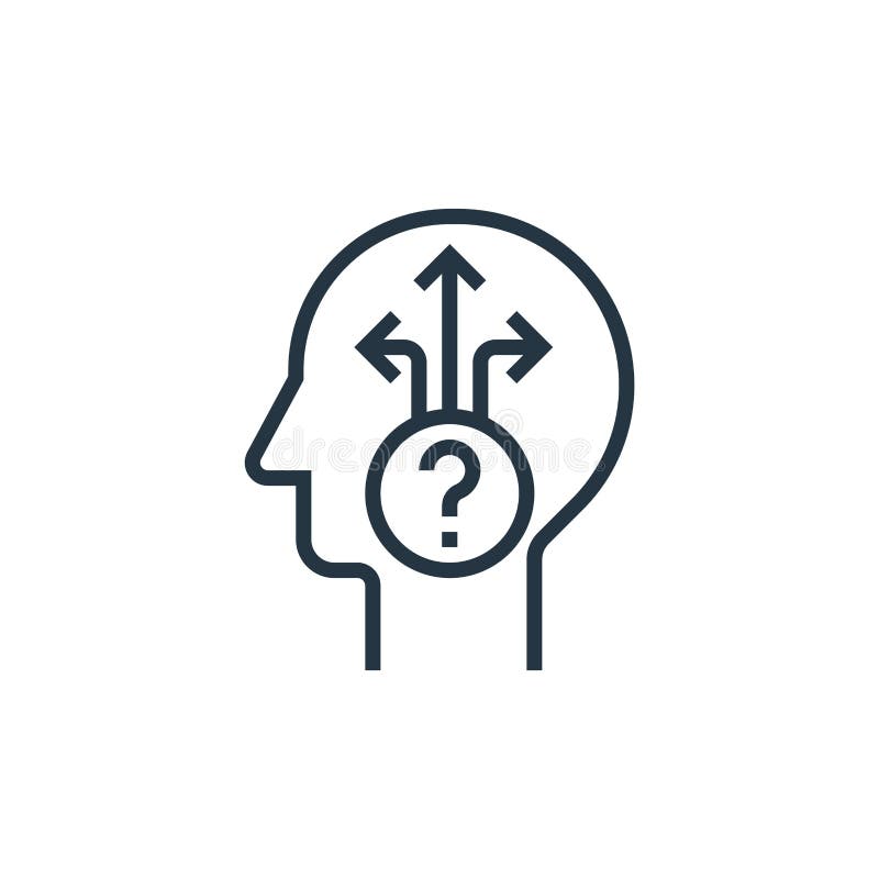 Uncertainty vector icon isolated on white background. Outline, thin line uncertainty icon for website design and mobile, app stock illustration