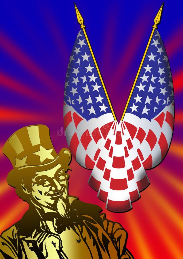 Uncle Sam with flag