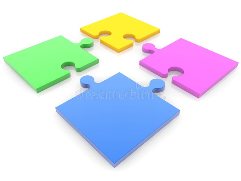 Unconnected puzzle pieces vector illustration