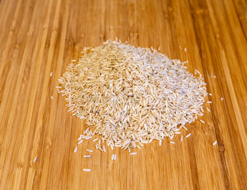 Brown Rice on Cutting Board Stock Photo Image of traditional, rice