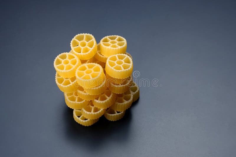 Uncooked Dry Pasta in the Shape of a Wheel Stock Image Image of