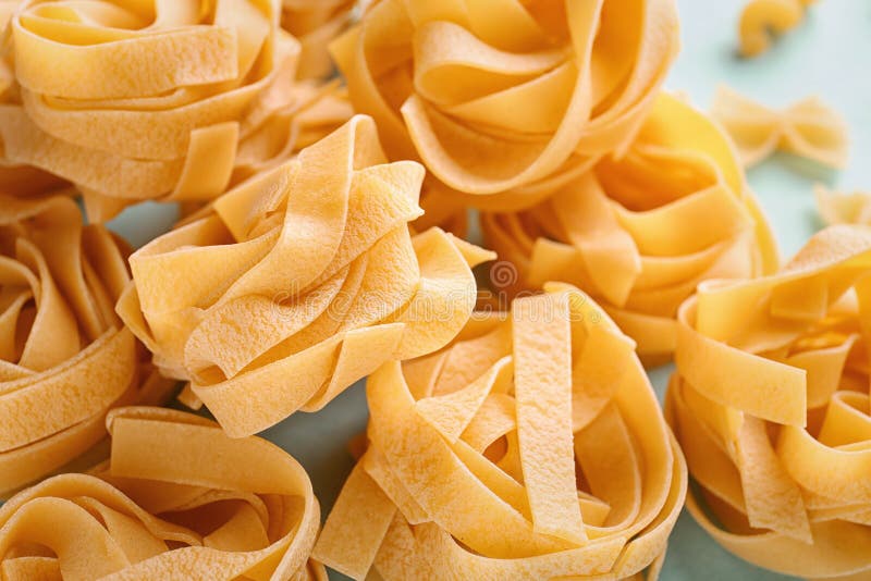 Uncooked Fettuccine Pasta, Closeup Stock Photo Image of cuisine