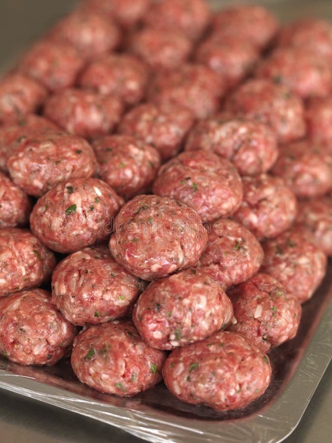 Uncooked meat balls