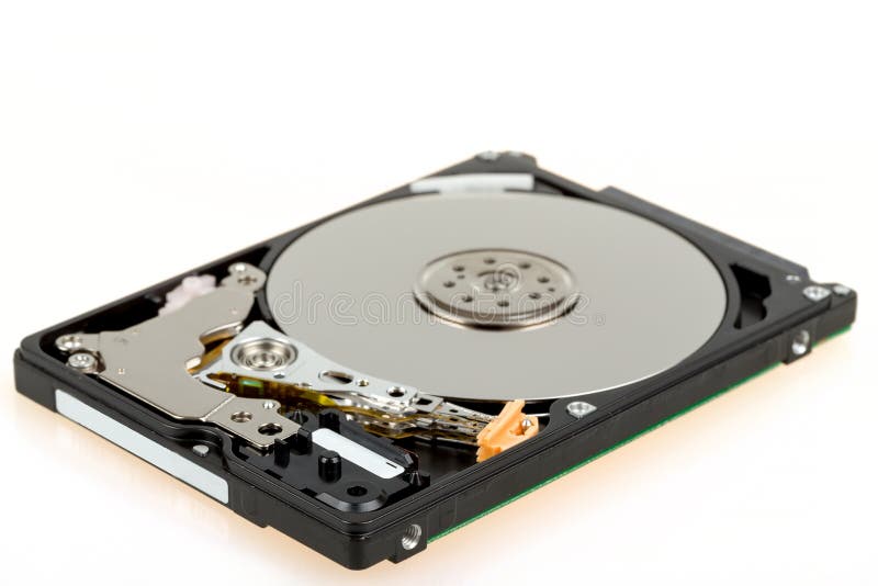 Uncovered 2,5 Inch Notebook Hard Drive Stock Photo Image of platter