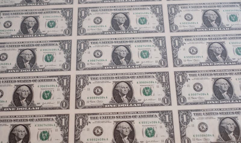 Printing American dollars stock photography