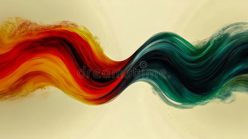 Unde abstracte colorate care curg în model dinamic pe fond neutru.