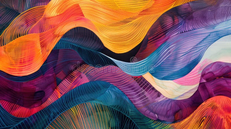 Unde abstracte colorate într-un stil multicolor de artă fluidă cu compoziție vibrantă și dinamică AIG62 royalty free stock photo
