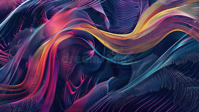 Unde abstracte colorate într-un stil multicolor de artă fluidă cu compoziție vibrantă și dinamică AIG62 royalty free stock photos