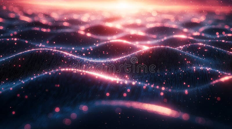 Unde abstracte cu efecte luminoase și colorate stock illustration