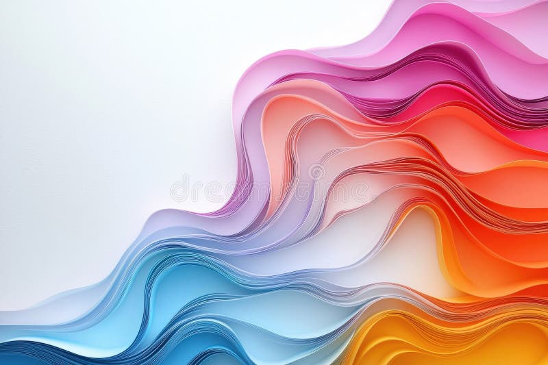Unde colorate abstracte pe fond alb-curat royalty free stock images