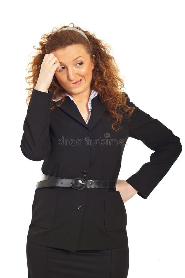 Undecided and thinking business woman stock image Undecided and thinking business woman stock image