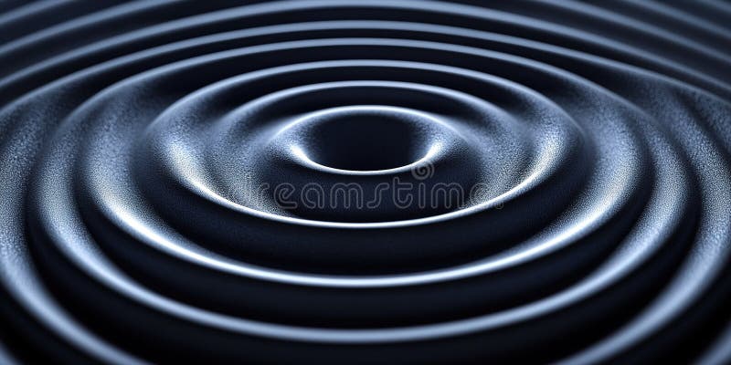 Undele circulare creează tipare fascinante pe o suprafață întunecată într-un mediu calm vector illustration