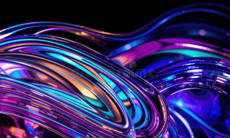 Undele de sticlă colorate cu reflexii vibrante și tipare complexe creează o experiență vizuală fascinantă. interacțiunea dintre lu royalty free illustration
