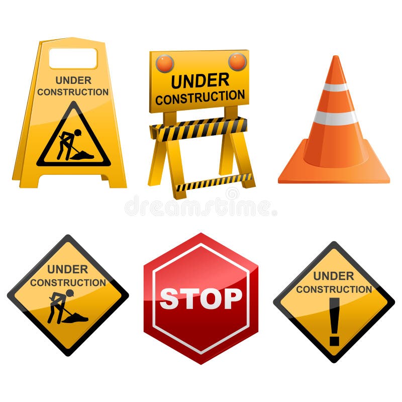 Under Construction Icon Set vector illustration