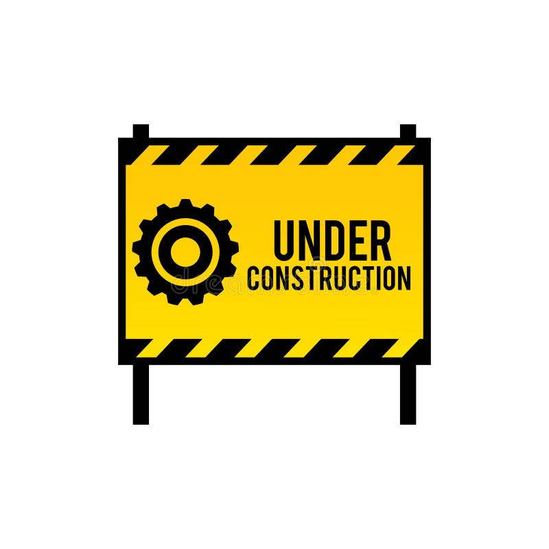 Under Construction Label Illustration Design Stock Vector