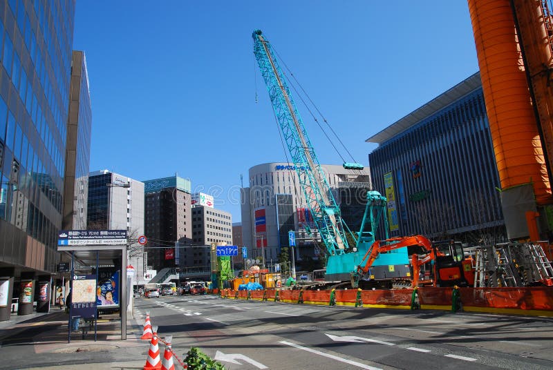 Under Construction road in Japan