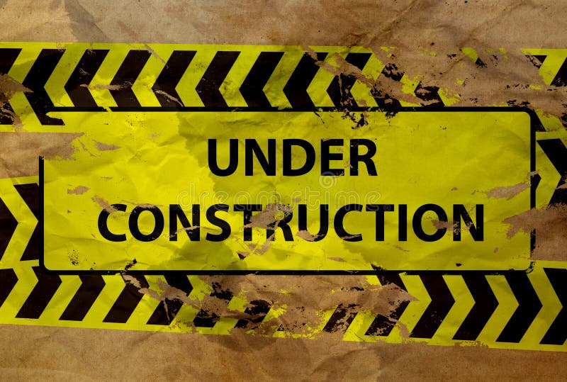 Under construction sign on paper