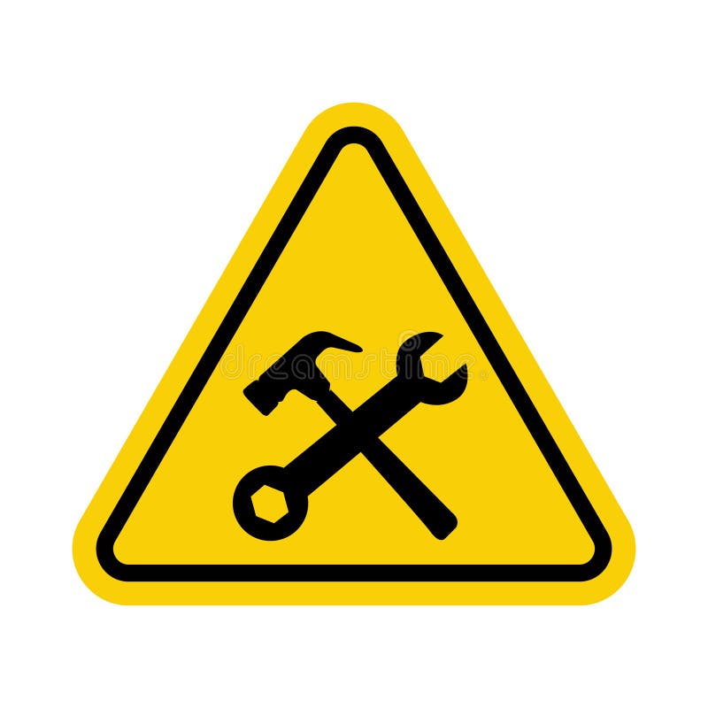 Under Construction Sign. Warning Sign Under Construction. Yellow