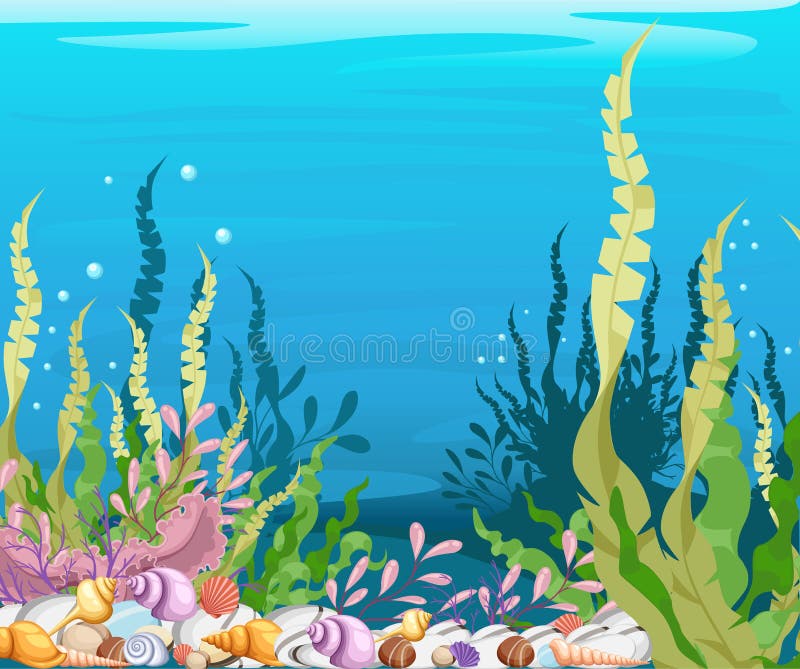 Under the Sea Background Marine Life Landscape - the Ocean and Underwater  World with Different Inhabitants. for Print, Crea Stock Illustration -  Illustration of animal, blue: 94413603