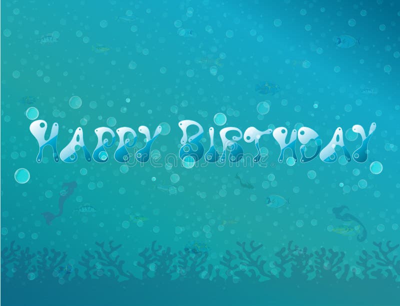 under sea party happy birthday underwater theme vector illustration invitation cards background under sea party happy 114406436