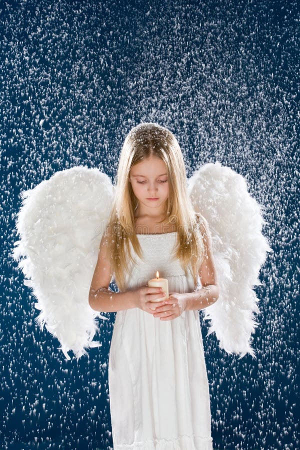 Sad angel stock photo. Image of candlelight, little, christmas - 7486438