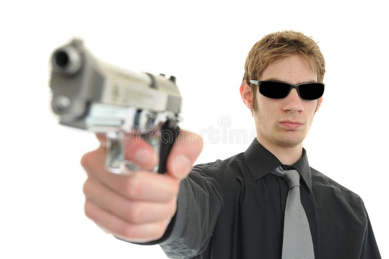 Undercover Spy stock photo. Image of barrel, boss, aviators 14065526