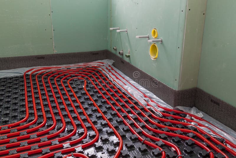 Underfloor heating stock image. Image of particleboard 27678511
