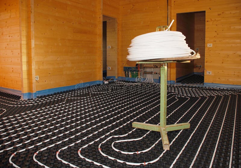 Underfloor Heating System in Wooden House Stock Image Image of molded