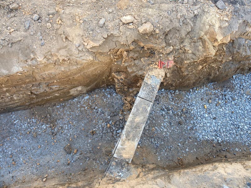 Underground crossing of town and houses utilities under pavement royalty free stock images Underground crossing of town and houses utilities under pavement royalty free stock images