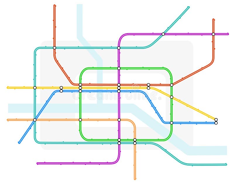 Blank tube metro map stock vector. Illustration of area 7233028