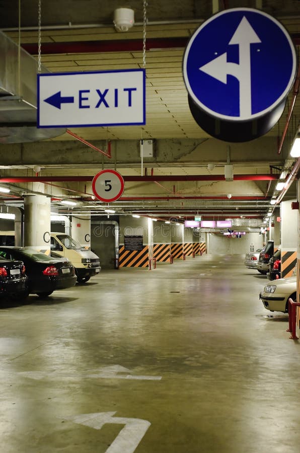Underground parking stock photos