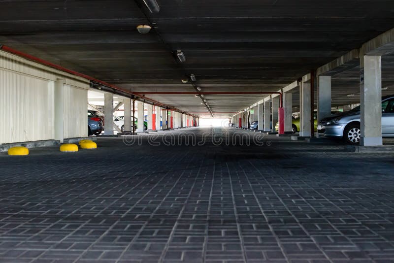 Underground Parking with Cars Stock Image - Image of metal, building ...