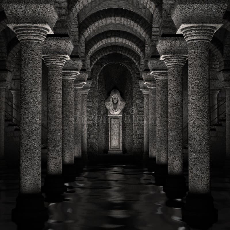 Underground sanctuary stock illustration. Illustration of historic