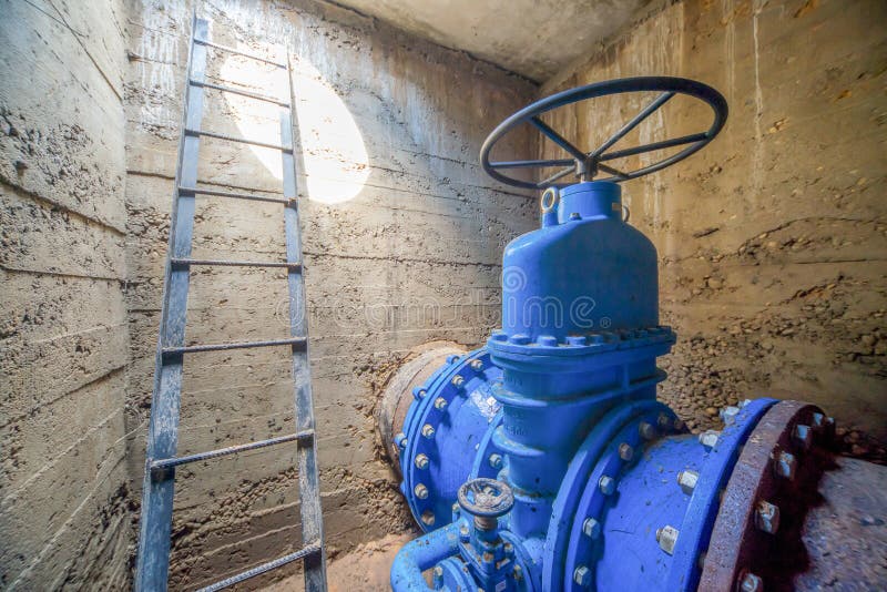 Underground Water Supply System. Large Valves.n Stock Photo Image of