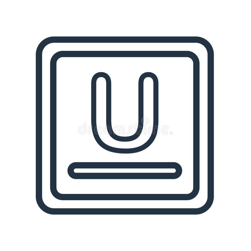 Underline Icon Vector Isolated on White Background, Underline Si Stock