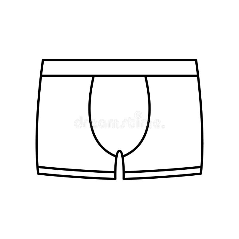 Underpants icon. Men`s underpants vector icon. Black linear underwear icon