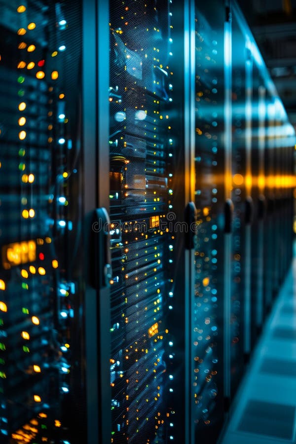 Understanding data storage and database concepts on computer servers for efficient management royalty free illustration
