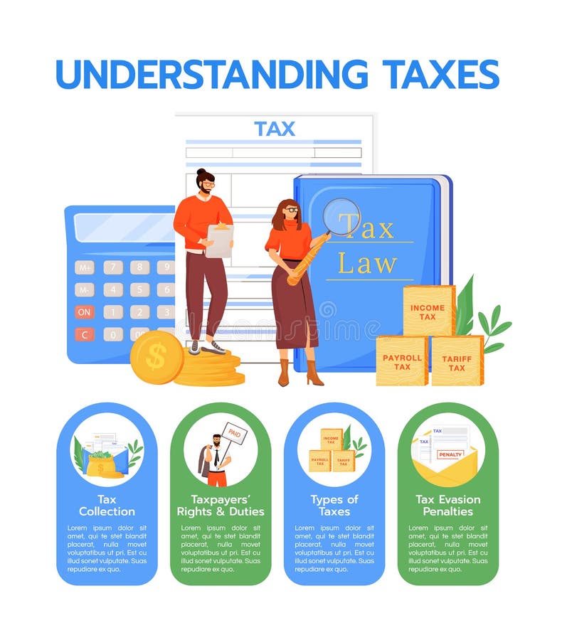 Understanding taxes flat color vector informational infographic template