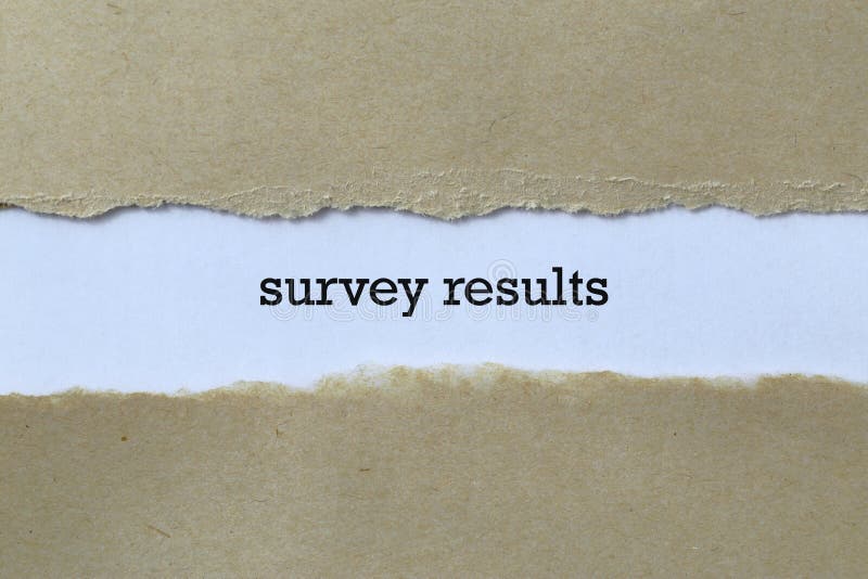 Survey results on paper background. Survey results on paper background