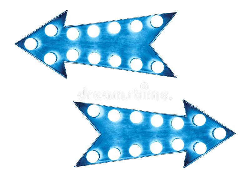 Undertecknar den ljusa och färgrika upplysta metalliska skärmpilen för blå tappning två med ljusa kulor