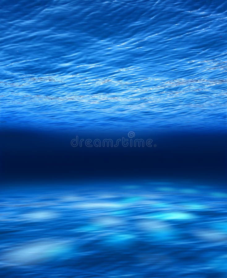 Undervattens- blått djupt hav