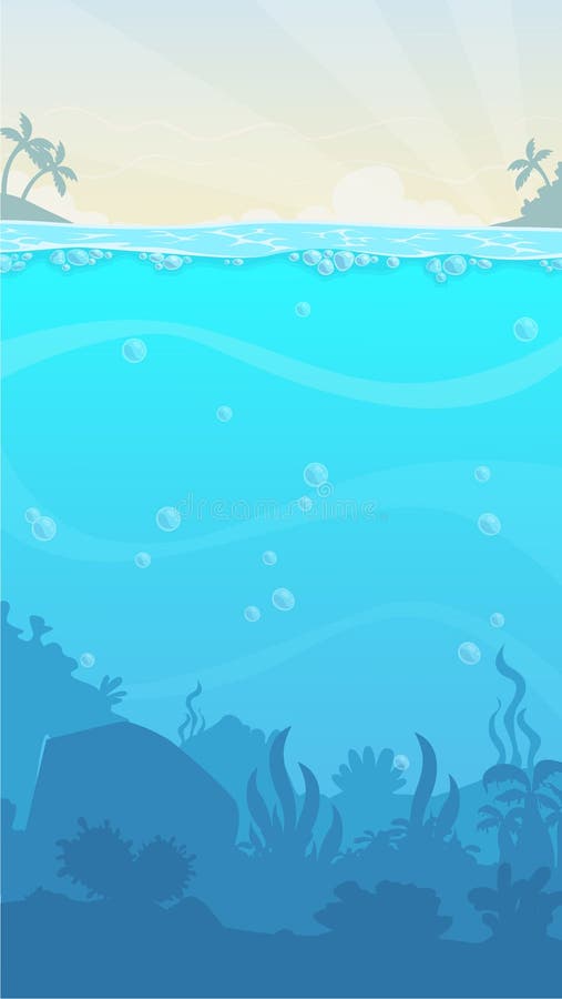 Undervattens- landskap, vektorillustration Härligt undersea läge royaltyfri illustrationer Undervattens- landskap, vektorillustration Härligt undersea läge royaltyfri illustrationer