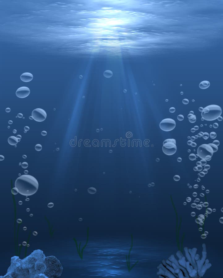 Underwater Background with Bubbles vector illustration