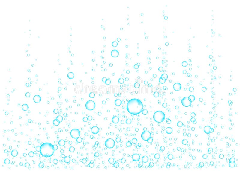 Underwater fizzing air, water or oxygen bubbles.