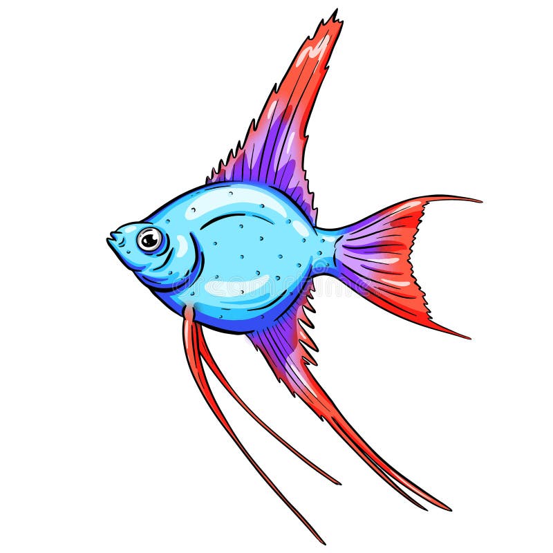 Underwater Marine Fish Cartoon Illustration in a Vector Stock ...