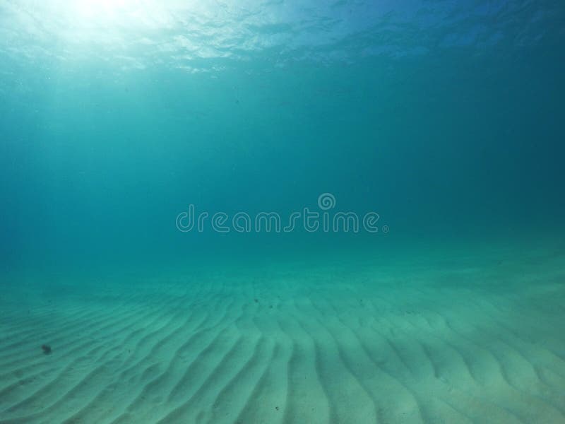 Underwater Sand Mediterranean Sea Natural Scene Stock Photo